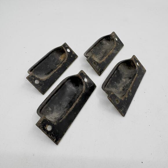 Antique Victorian Cast Iron Cup/Bin Pulls (Set of 4) - Picture 2 of 4